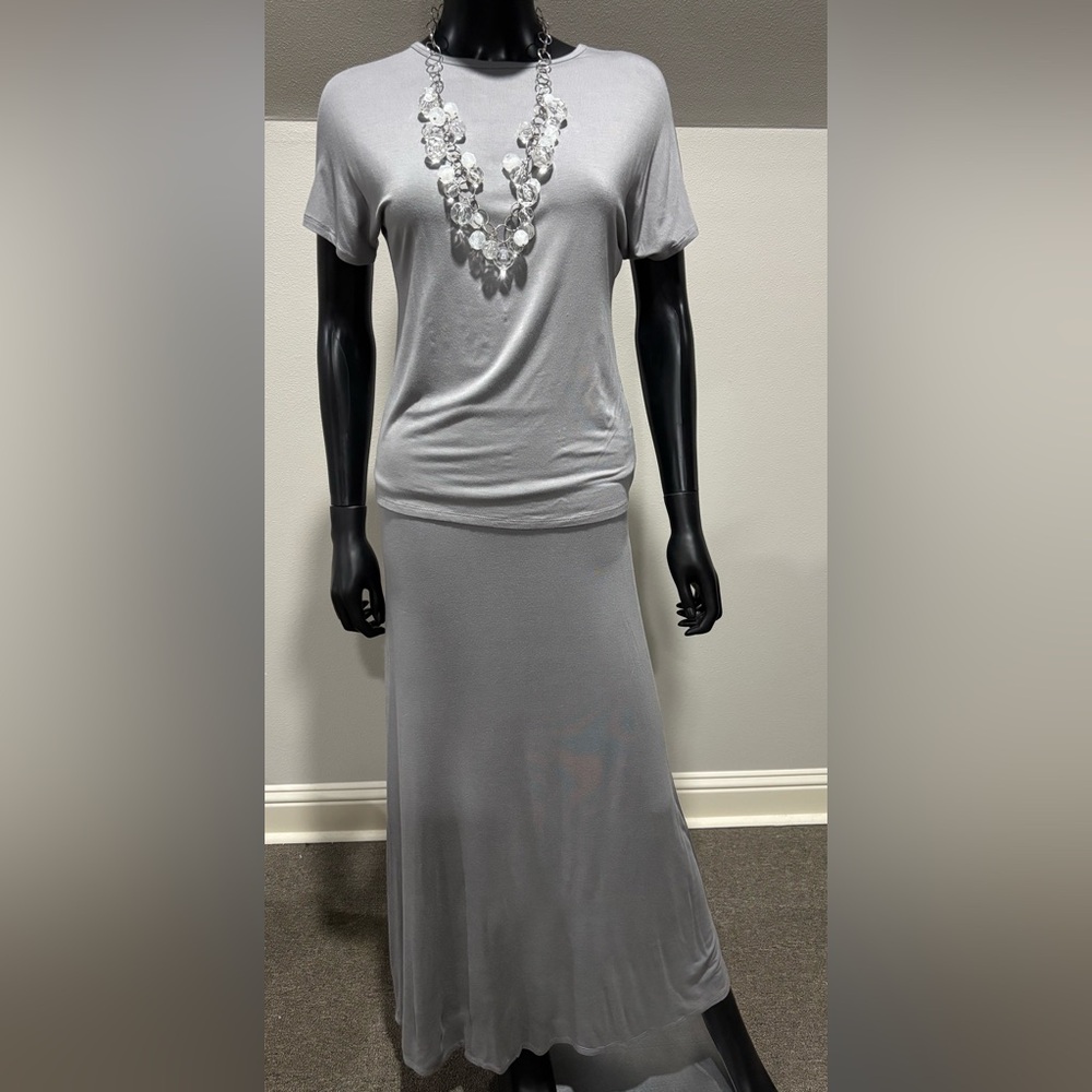 Iman Global Chic Skirt & Top NEW XS Small Grey & Yellow